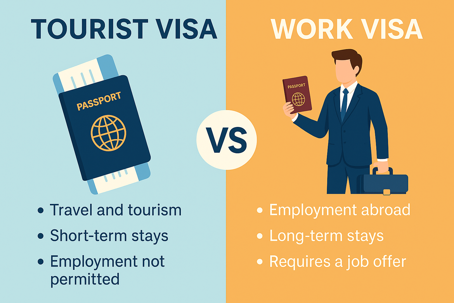 Tourist Visa vs. Work Visa: Key Differences & How to Apply